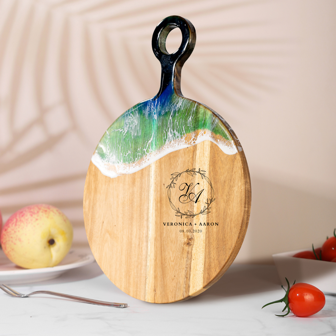Wooden Charcuterie Board | Round Charcuterie Board | WooDecor
