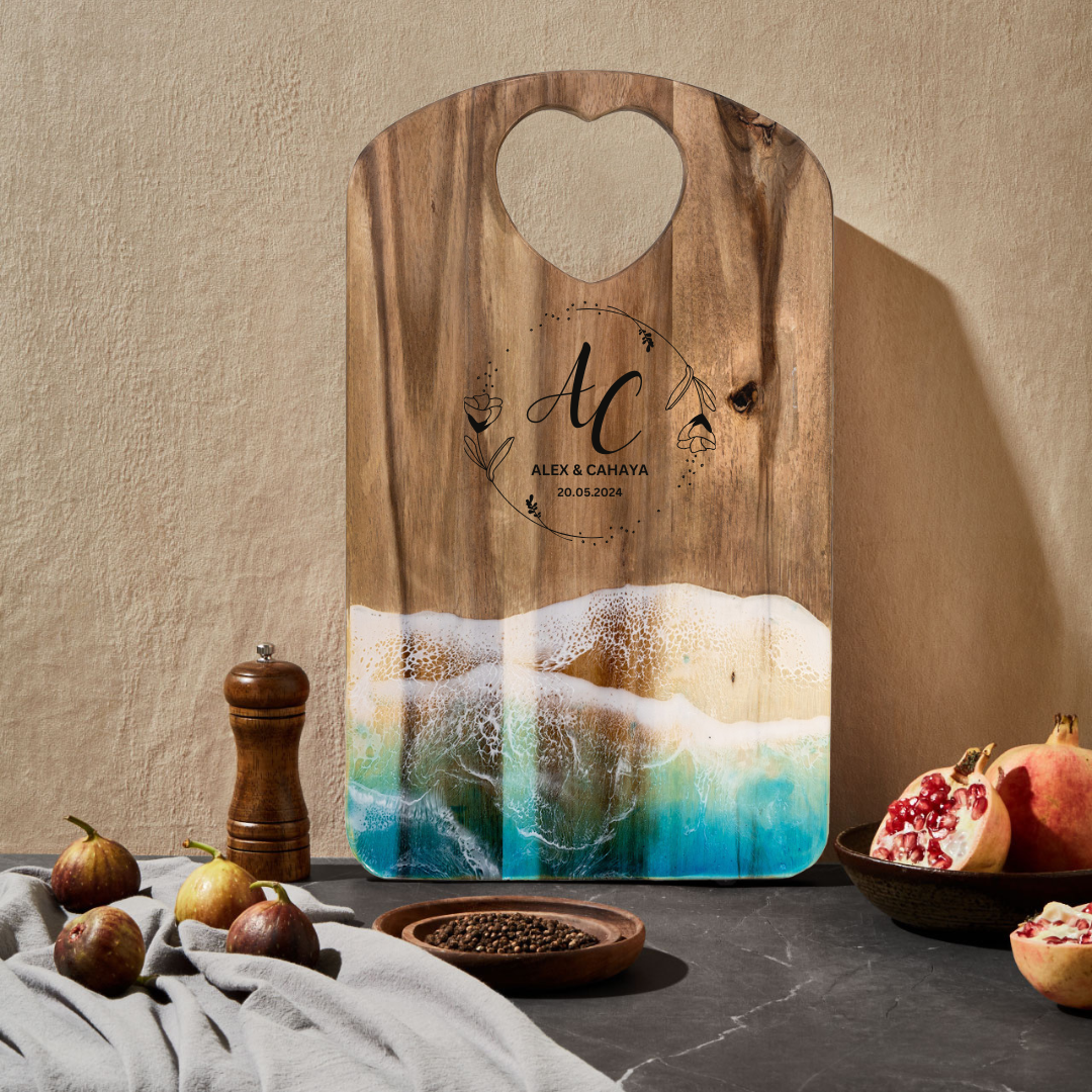 Personalized Charcuterie Board | Epoxy Resin Cutting Board | WooDecor