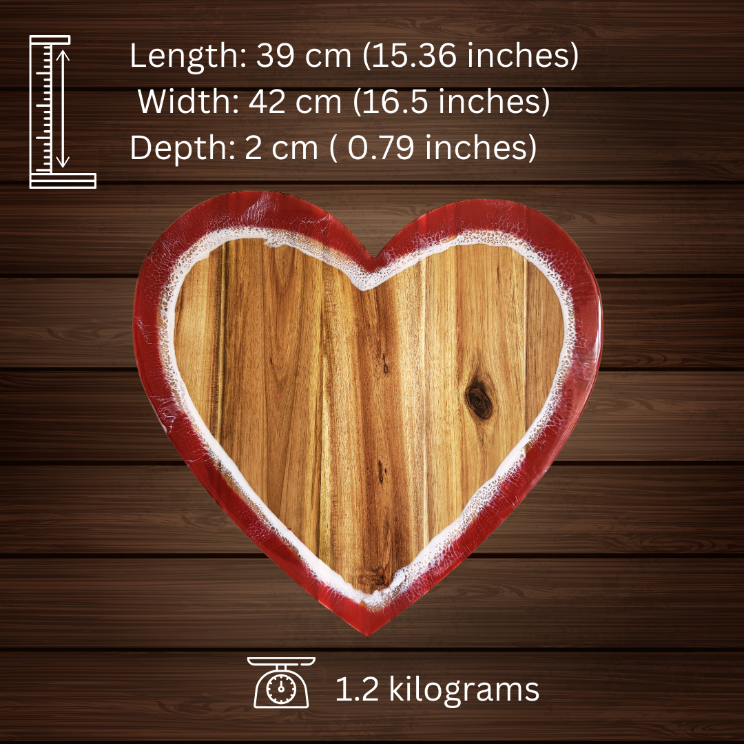 Heart Charcuterie Board | Resin Charcuterie Board | WooDecor