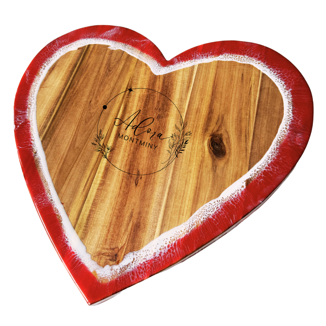 Heart Charcuterie Board | Resin Charcuterie Board | WooDecor