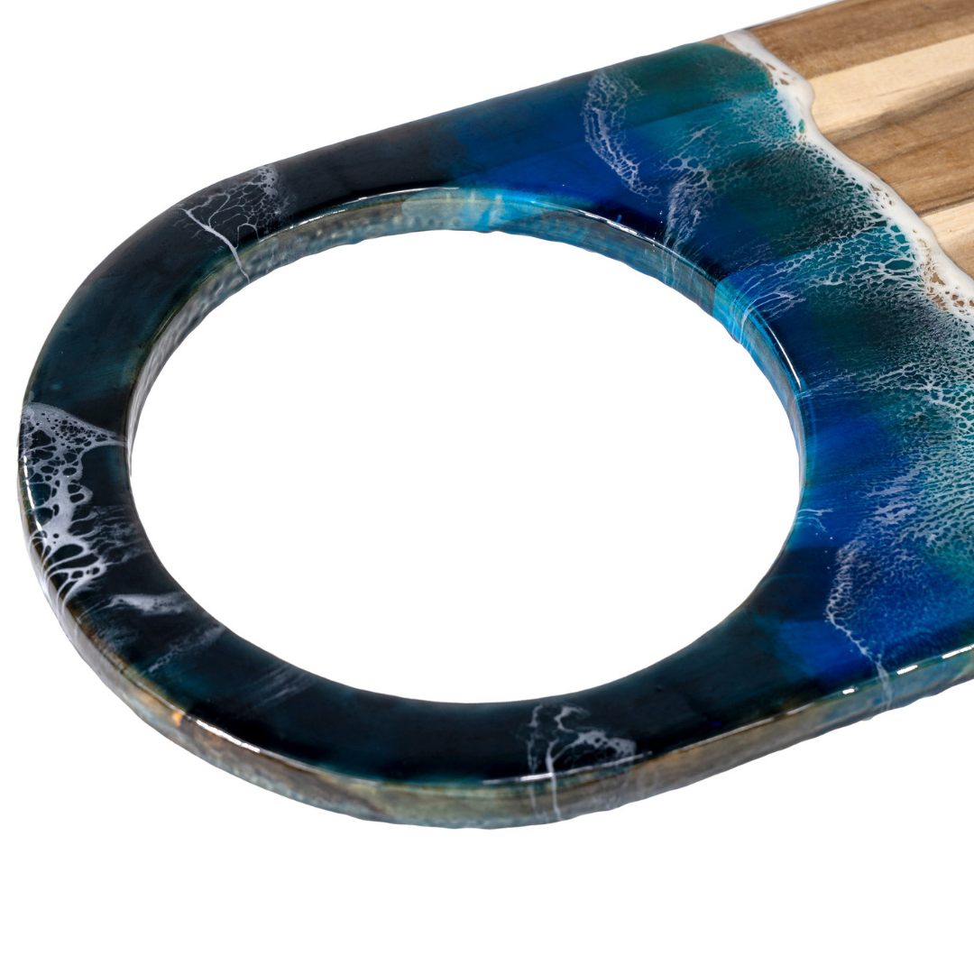 Acacia Wood Cutting Board | Ocean Wave Chopping Board | WooDecor