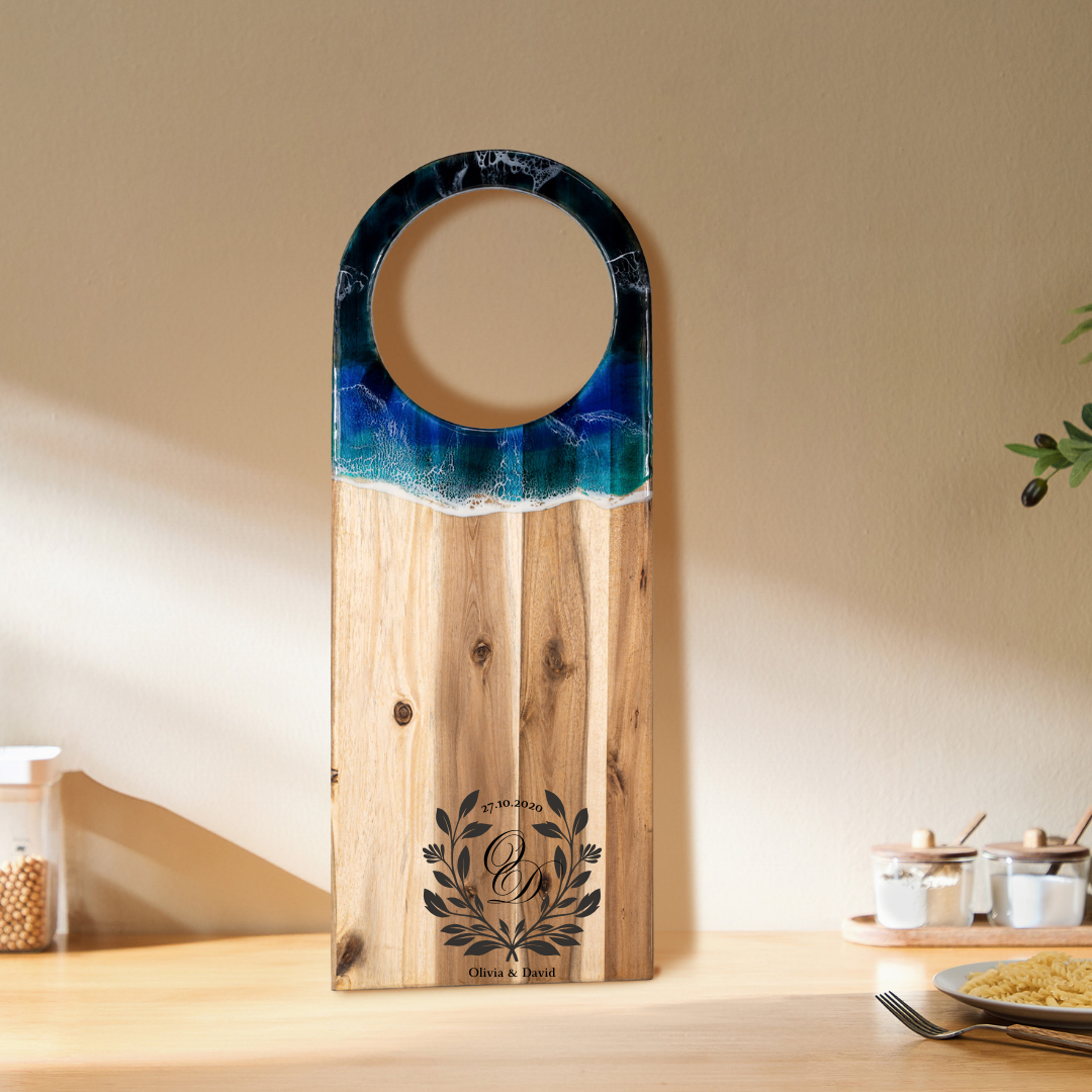Acacia Wood Cutting Board | Ocean Wave Chopping Board | WooDecor