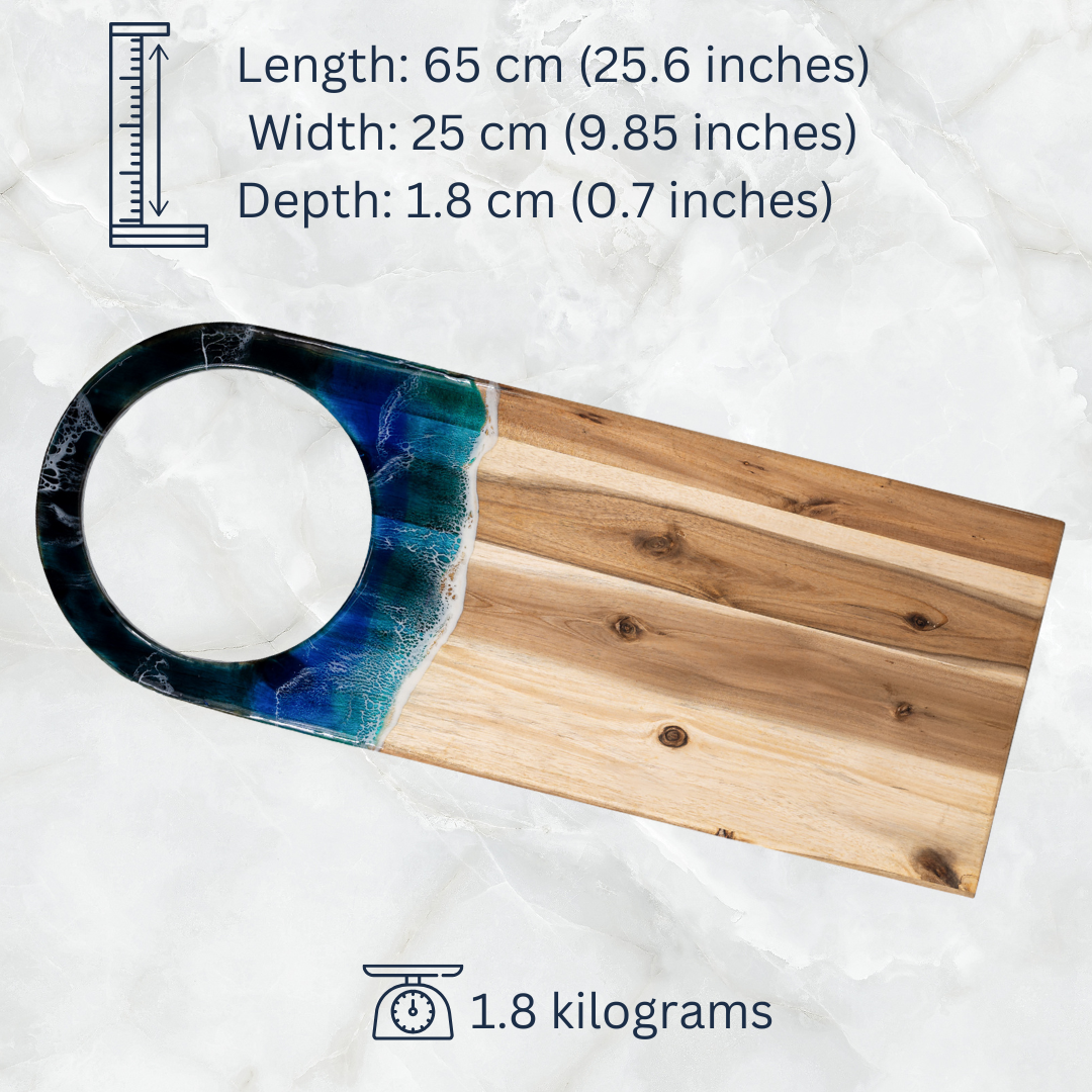 Acacia Wood Cutting Board | Ocean Wave Chopping Board | WooDecor