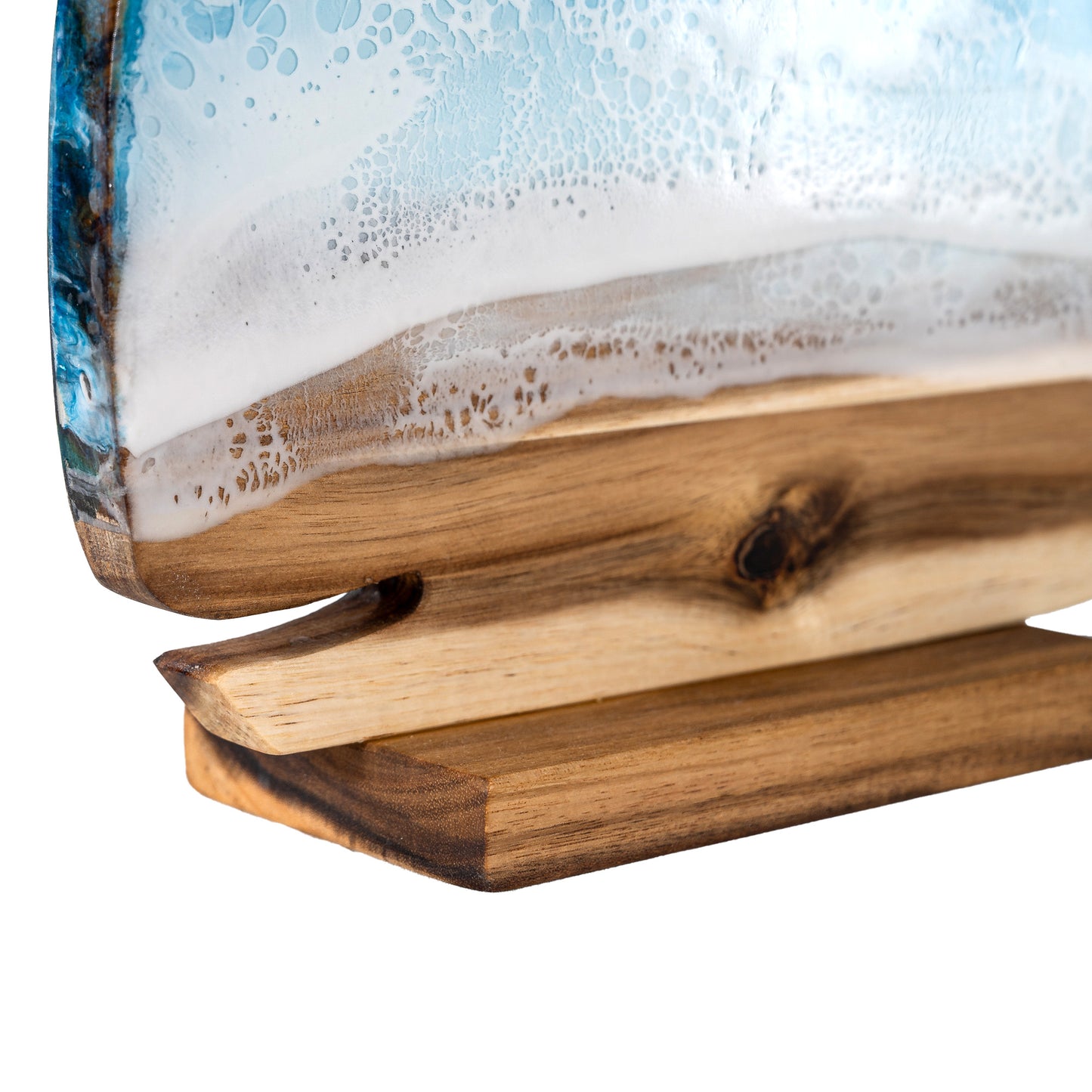 Whale Shape Decor in Blue Board - Handcrafted Acacia Wood Art