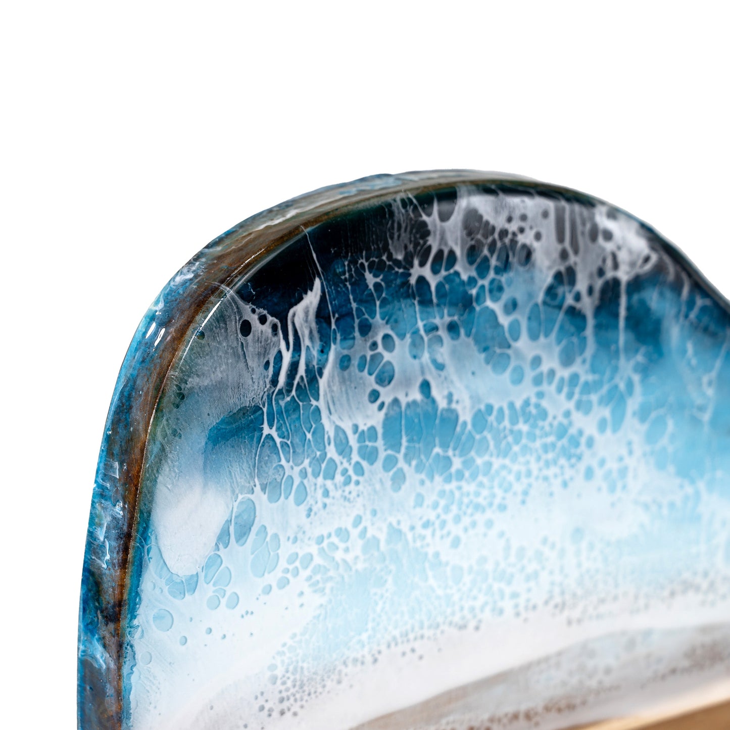 Whale Shape Decor in Blue Board - Handcrafted Acacia Wood Art