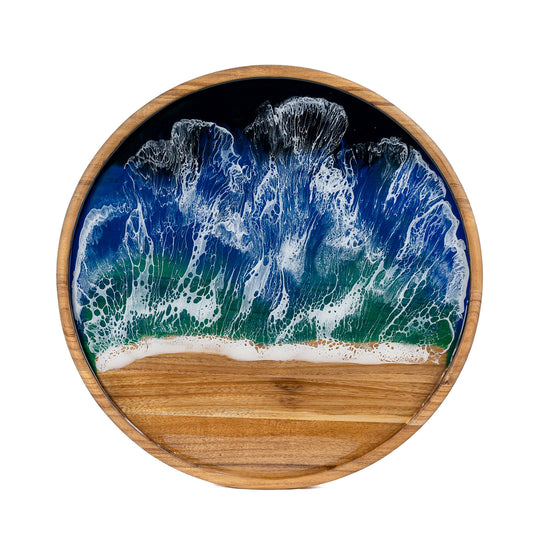 Round Wooden Tray | Wooden Serving Tray | WooDecor