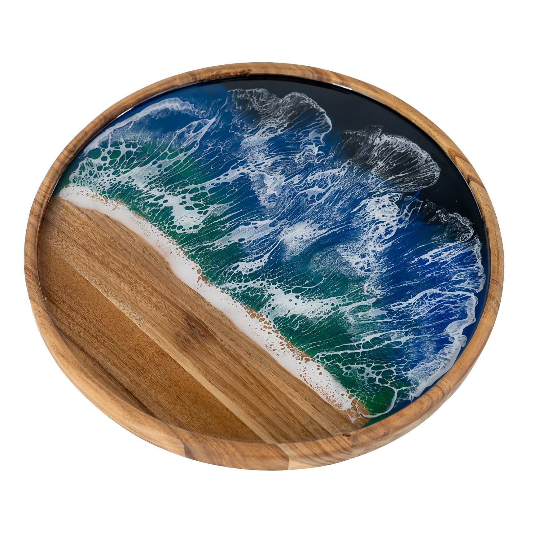 Round Wooden Tray | Wooden Serving Tray | WooDecor