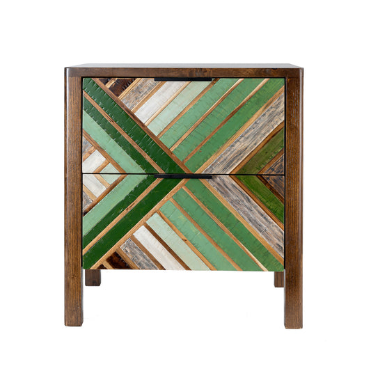 Bedside Table I Nightstands with Ash Veneer and Natural Wood Pattern Finish