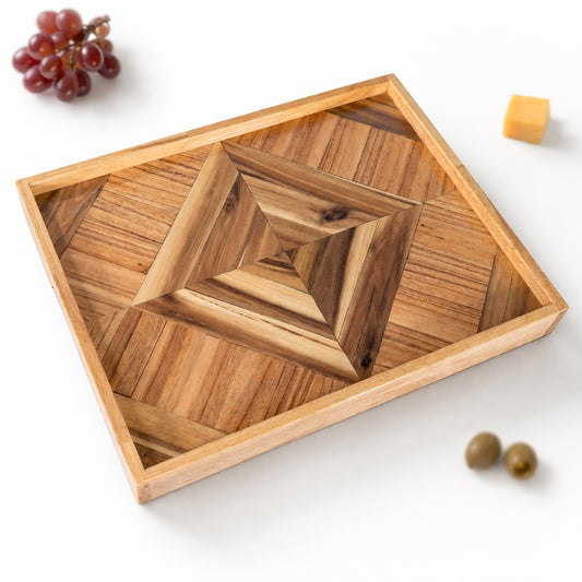 Wooden Serving Tray Artisan Glossy Epoxy Finish | Gift for Christmas Housewarming, Anniversary, Home Decor |  WDTRAY01