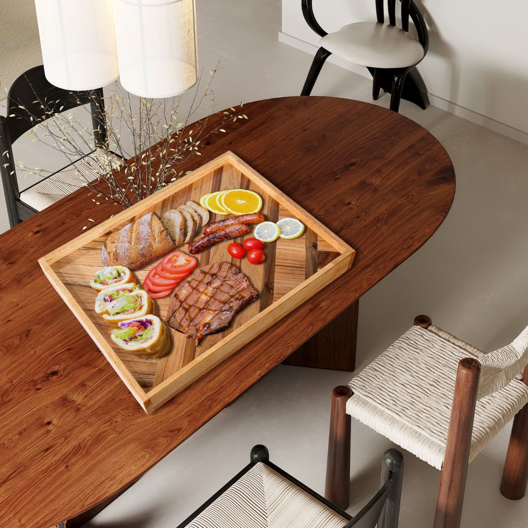 Wooden Serving Tray Stylish Handmade, Rustic Gift for Christmas and Family, Housewarming, Anniversary, Home Decor |  WDTRAY02