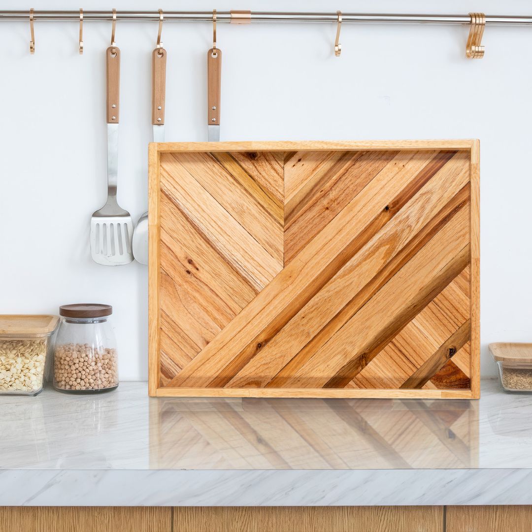 Wooden Serving Tray Stylish Handmade, Rustic Gift for Christmas and Family, Housewarming, Anniversary, Home Decor |  WDTRAY02