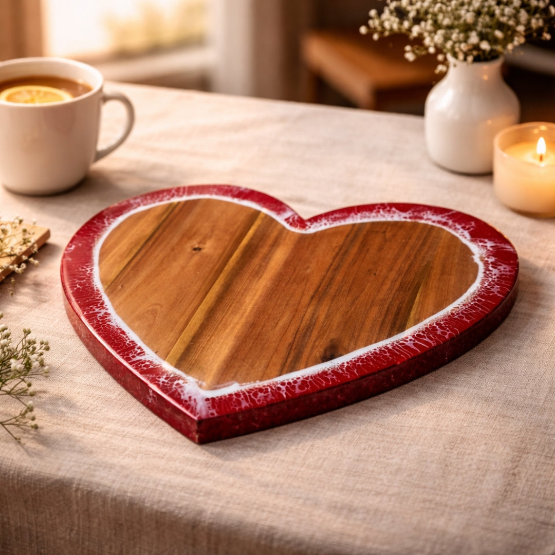 Heart Shaped Cheeseboard | Custom Engraving for Wedding, Engagement, Anniversary Gift for Couple | WDCTBH1