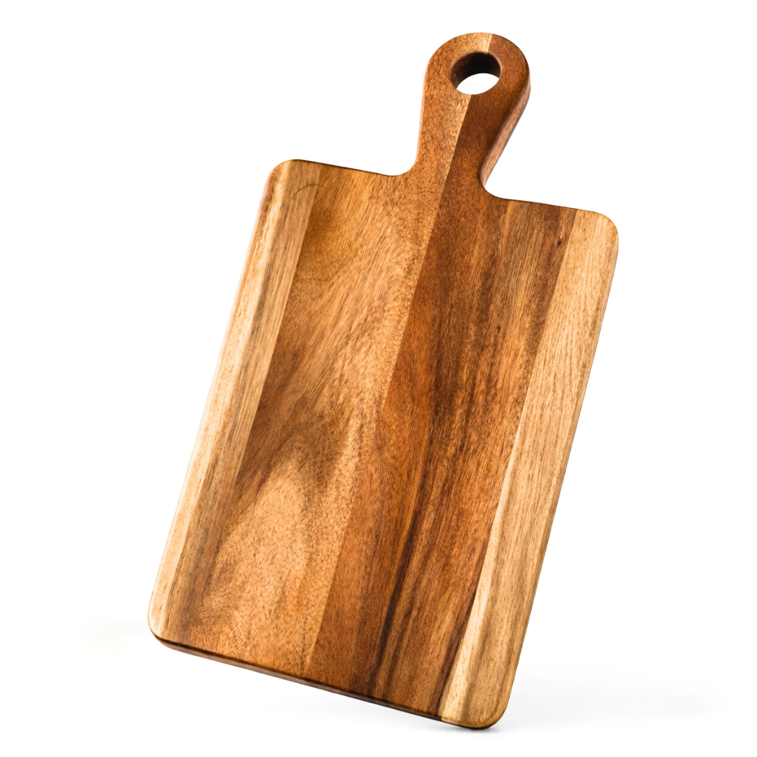 Acacia Wood Chopping Board with Handle – Rustic Serving Board | Personalized Gift | WDCTB03