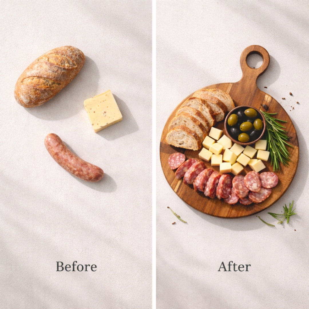 Round Acacia Wood Chopping Board – Rustic Charcuterie Serving Board | Personalized Gift | WDCTB10F