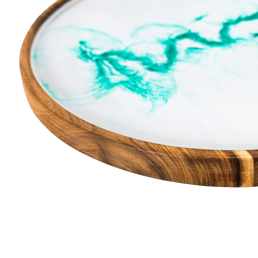 Handmade Wooden Decorative Tray with Epoxy Resin Coastal Art, Acacia Wood Serving Tray | Gift for Home Decor |  WDTRAY79