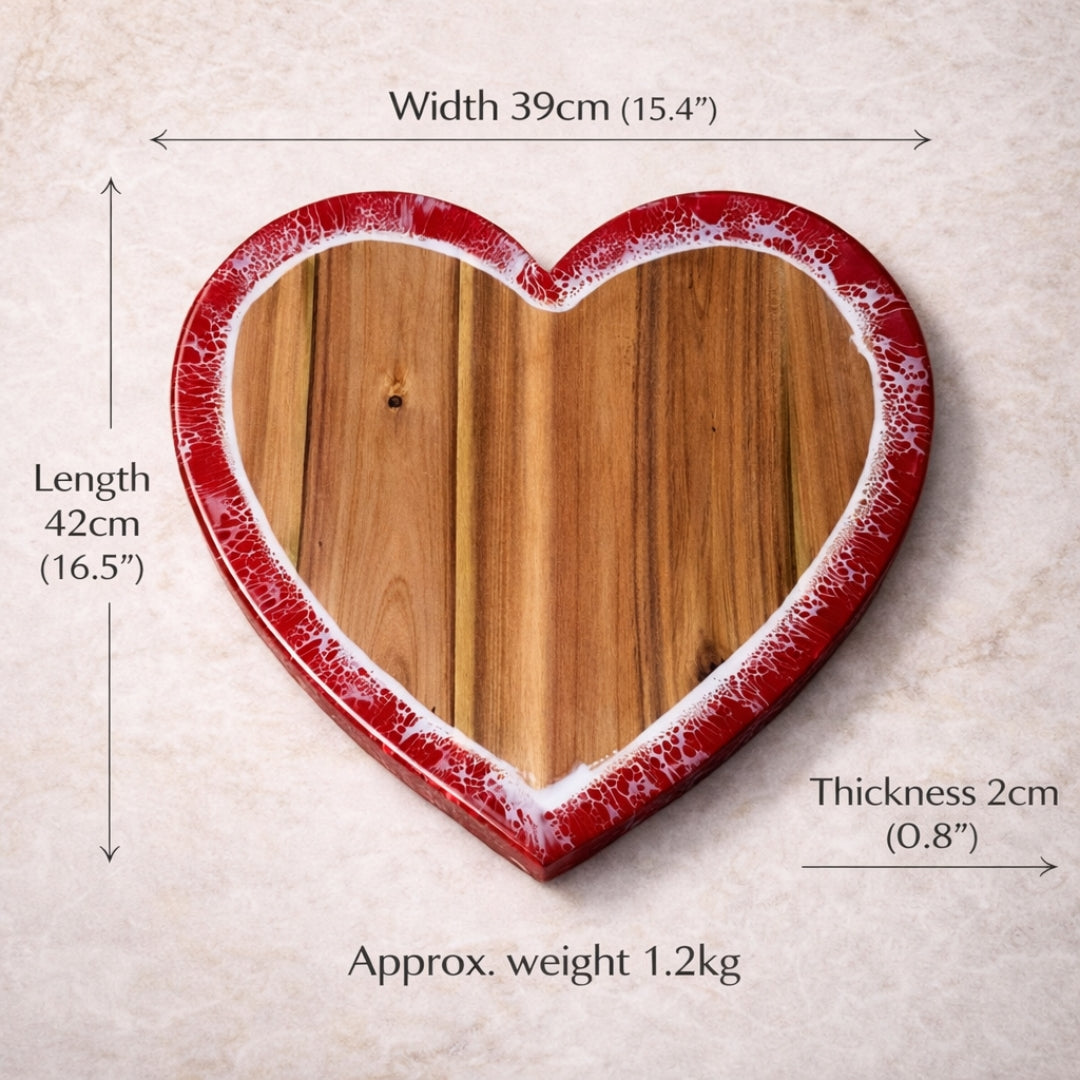 Heart Shaped Cheeseboard | Custom Engraving for Wedding, Engagement, Anniversary Gift for Couple | WDCTBH1