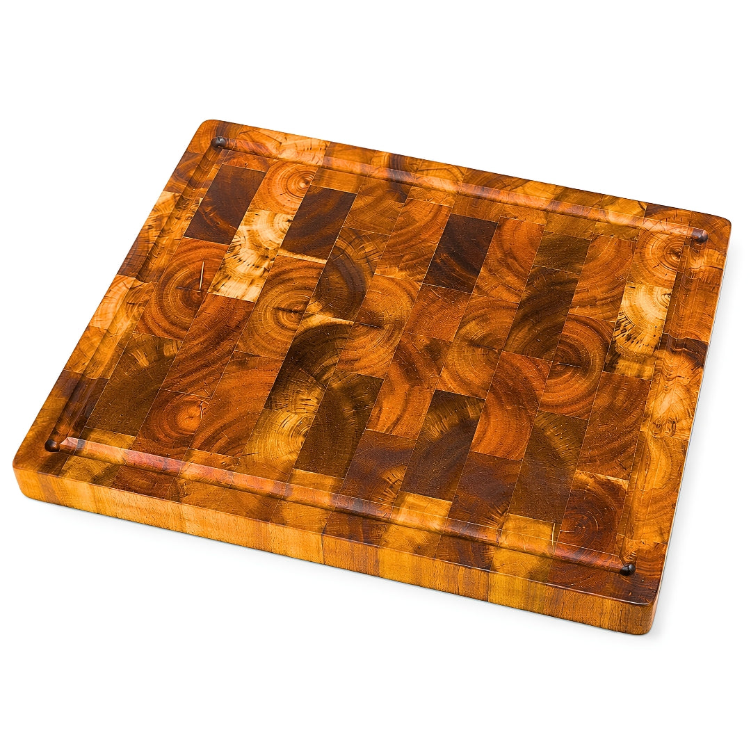 Mosaic Acacia End Grain Board with Juice Groove, 38 x 28 x 3 cm | WDA-CTB2618