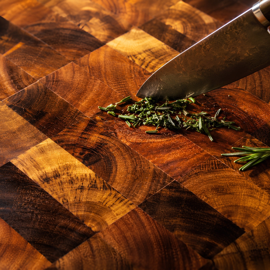 Mosaic Acacia End Grain Board with Juice Groove, 38 x 28 x 3 cm | WDA-CTB2618