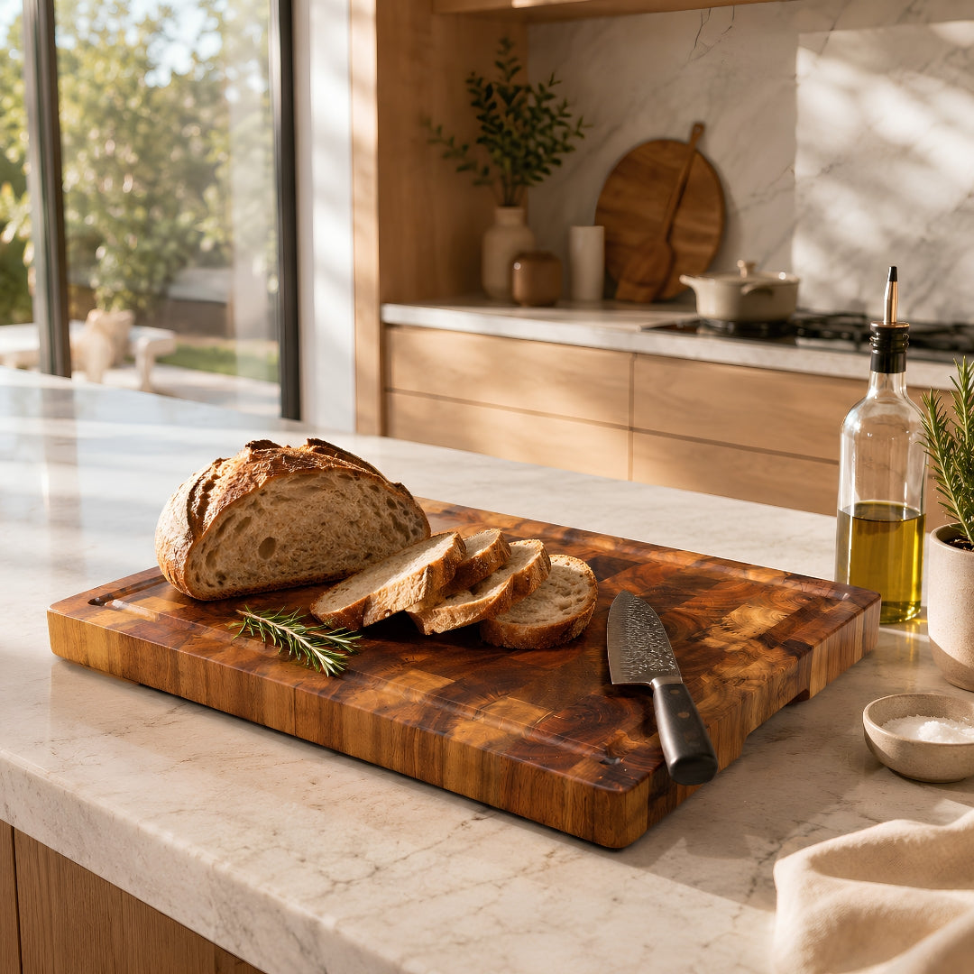 Mosaic Acacia End Grain Board with Juice Groove, 38 x 28 x 3 cm | WDA-CTB2618